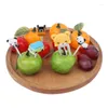 Vorken 4-20 pc Mini Animal Farm Cute Picks Children Snack Cake Dessert Fruit Lunch Bento Accessories Party Decor