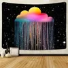 Wandteppiche Yanr Clouds Regenbogen Wandteppich Wand Hanging Boho Decor Retro 70er Galaxy Space Kawaii Raum Ästhetik