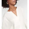 Loro Piano Sleeved Womens t Shirt Long Tops Linen Wool Top Italian Design Clothing Loose Women Daily Casual Shirt NAJ5