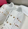 Rockstud Untitled White Gold Multicolor Leather Platform Spring Rockstud Wedge Rhinestones Pink Silver Women Men Calfskin denim Flat Jogging Casual Shoes