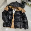 Designer para baixo parkas curto bordado emblema cor bloco engrossado quente puffer breadsuit jaqueta feminina casaco de inverno tamanho 0/1/2/3