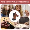 Decorative Plates Animal Eyeglass Holder Wooden Wood Carved Handmade Sunglasses Organizer Storage Nightstand Home Office