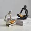 Home Decor Abstract Hars Reader Sculptuur Beeldjes voor Interieur Figuur Standbeeld Bureau Accessoires Kamer Decoratie Ornamenten 240124