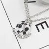 Pendant Necklaces 2Pcs Trendy FRIENDS Necklace Football Friendship Two Parts Splicing Enamel Soccer Women Men Gift