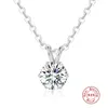 LaVixMia Italië 316 massief 925 sterling zilver 6,5 mm 2,9 Ct ronde geslepen hanger ketting dames meisje luxe CZ zirkoon sieraden cadeau