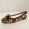 Leopard Balet Flats Buty Kobiety kwadratowe palce na baletnica wiosna żeńska stóp odzież zapatos de mujer plus rozmiar 43 240126