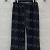 Pantalon femme plume noire pantalon de luxe design avec fermeture éclair latérale pantalon décontracté Daliy