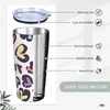 Tumblers de aço inoxidável tumbler colorido coração canecas copo com canudos amor viagens bebidas garrafa de água isolada 20oz caneca térmica