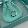 K0ELペンダントネックレス女性のためのネックレスデザイナーTiffanyco Jewelry Jewlery 1837 HigherバージョンサーキュラーS925スターリングシルバーFA