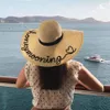 Bomboniera personalizzata Cuore personalizzato LOGO Il tuo nome Donna Sole Tesa larga Paglia Cappello da spiaggia all'aperto Estate Autunno Caps Honeymoon2707