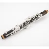 Verklig bild E11 Clarinet E Flat 17 Keys Ebony Wood Nickel Plated Professional Musical Instrument med Case Free Frakt