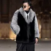 Designer Autumn/winter Mens Fur Coat Fashion Large Thickened Warm Mink Mid Length NJ91