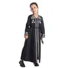 Roupas étnicas Muçulmano Bordado Meninas Oração Maxi Vestido Abayas Árabe Crianças Manga Longa Robe Islam Marrocos Kaftan Crianças Vestido Ramadan