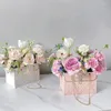 Presentförpackning Portable Flower Box Foldbar Papper Handy Wrapping Bag Wedding Party Rose Packaging Decoration Boxar