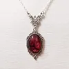 Pendentif Colliers Vintage Rouge Quartz Cristal Collier Cameo Papillon Pour Femmes Antique Argent Plaqué Bijoux De Mode