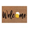 Tapis bière signe de bienvenue drôle mignon paillasson tapis de porte amis maison couverture douce H