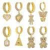 Oorringen ZHUKOU Gummy Bear Dangle Vlinder Hart Vrouwen Drop Hoge Kwaliteit Zirconia Groothandel VE954