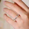 Cluster Rings Huitan Fashion Women Finger Ring Silver Color Band Full With Crystal Cubic Zirconia Simple Stylish Girls Statement smycken