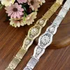 Sunspicems Gold Silver Color Marockan Belt Breast Crystal Wedding Smyckesuppsättningar för kvinnor Arab Caftan Bijoux Bride Gift 240118