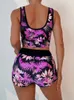 Mulheres de banho de cintura alta conjunto de biquíni feminino impressão sexy maiô push up biquinis trajes de banho floral praia wearswimsuits