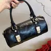 Sacs à bandoulière Noir Boston Fourre-tout pour femmes Designer de luxe et sac à main 2024 Nouveau dans Vintage huile cire peau serrure décorer Soulder crossbodyh2422