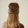 100% puro cashmere moda quente feminino malha bandana scrunchie 240127