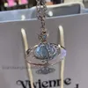 Designer Luxury Jewelry Vivienenwestwoods Satellite Viviane Westwood New Western Empress Dowager Large Medium Glacier Blue UFO Planet Necklace Womens Light Luxu