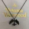 Designer Luxury Jewelry VivienenWestwoods Satellite Viviane Westwood Western Empress Dowager Black Bat 3d Saturn Necklace Classic Punk Planet Pendant Original R