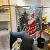Blankets Xmas Merry Christmas Santa Claus Decoration Throw Blanket Home Sofa Cover Festive Atmosphere Tapestry Drop
