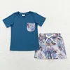 Kläder sätter grossist baby pojke sommar barn korta ärmar fick bomull t-shirts tee småbarn ankor shorts set boutique outfit