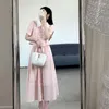 Robes de travail Robe parfumée française Tenues d'été pour femmes Mode coréenne Élégant col polo Haut taille haute Demi-jupe Ensemble deux pièces