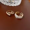 Cluster Rings European och American Light Luxury Zircon Snake-Shaped Open for Women Fashion Elegant Metal Jewelry Gifts