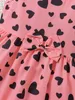 Robes de fille Evryday Toddler Girls Love Heart Print Robe sans manches avec décoration Bowknot Chapeau assorti pour la fête d'été