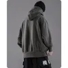 Autunno inverno Felpa con cappuccio collo alto sciolto e comodo abbigliamento uomo Harajuku Hiphop streetwear Felpa oversize con cappuccio in pile 240202