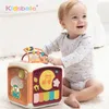 Baby Activity Cube Игрушки для малышей 7 в 1 Развивающий сортировщик форм Музыкальная игрушка Лабиринт из бисера Подсчет открытий Игрушки для обучения детей 240129