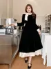 Casual Dresses French Elegance Luxury Bow Evening Dress Black Fashion Vintage Office Lady Prom Gown Kpop Frocks 2000s Aesthetic Y2k