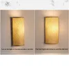 Wall Lamp Bamboo Wood Yellow Hand-Woven Wicker Rattan Light For Bedroom Adjustable And Sleek