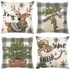 Kussen 40 45 50 60 Cm Kerst Kussensloop Jaar Sofa Home Decor Kerstboom Kerstman Elanden Sneeuwpop Cover linnen Covers