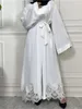 Abbigliamento etnico Ramadan Kimono aperto Cardigan Abaya Dubai Arabo Turchia Islam Abito musulmano Abaya per le donne Caftano Marocain Robe Musulmane