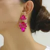 Dangle Earrings Charm Luxury Design Original Shiny Rhinestone Glass Flower Decor Drop For Women Boho Trend Wedding Party Jewelry