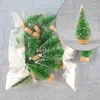 Julekorationer 12st mini trädprydnader konstgjorda tall sisal snö landskap dekoration små Xmas träd 2024 år navidad dekor