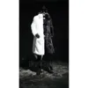 Winter Designer Mens Imitation Fur Long Windbreaker Fashion Wool Black and White Color Matching Coat ORHN