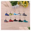 Keychains Designer Fashion Stereo Mini Sile Sneaker Keychain 3D Basketball Shoes Key Ring Holders Gift Handbag Car Drop Delivery DHVS0