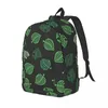 Zaino Nook Leaf Aloha - Verde su Grigio Donna Piccolo Bookbag Borsa a tracolla impermeabile Portabilità Zaino da viaggio Scuola