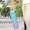 Garrafa de água esportiva 750ML com marcador de tempo Copo à prova de vazamento Motivacional Garrafa de água portátil para esportes ao ar livre Fitness BPA Free 240123