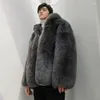 Herrjackor vinter klassisk stil mjuk varm faux päls kappa lång ärm plus storlek designer män streetwear kläder fluffy jacka 2024