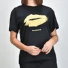 Camiseta gráfica de moda con estampado de labios para mujer Ropa Cuello redondo Manga corta Camisetas de algodón suave Verano Casual Clásico Vintage Diseñador de lujo Camiseta Tops elegantes