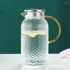 Water Bottles Glass Pitcher With Filter Lid And Pouring Spout Heat Resistant Carafe For Cold Beverages Homemade Ice Tea Bottle