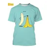 Męskie koszule T-Summer Mężczyźni i kobieta T-shirt Zabawa Banana Kreskówka 3D Druk O-Neck Tee Unisex Modna moda Owczesne krótkie rękawy