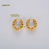 Stud Ins French Retro New Fried Dough Twists Loop Ear Buckle Earrings WOMEN Fashion Commuting Unique SimpleTrend Brand Charm Jewelry